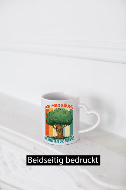 Ich mag Bäume die halten Fresse | v2 lustig Humor Geschenkidee Geschenk Tasse