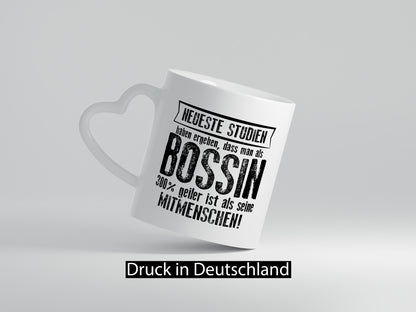 Neueste Studien: Chefin | Führungskraft Vorgesetzte Geschenkidee Humor Tasse