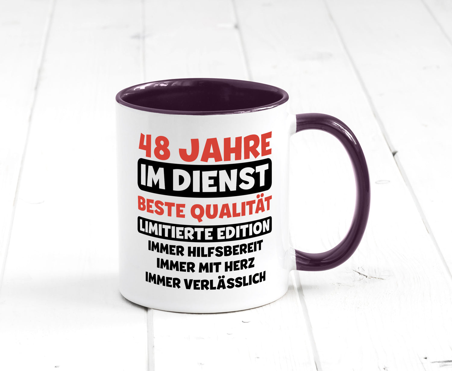 48 Jahre im Dienst | Jubiläum Arbeit v3 Humor Kollegen Büro Geschenkidee Tasse
