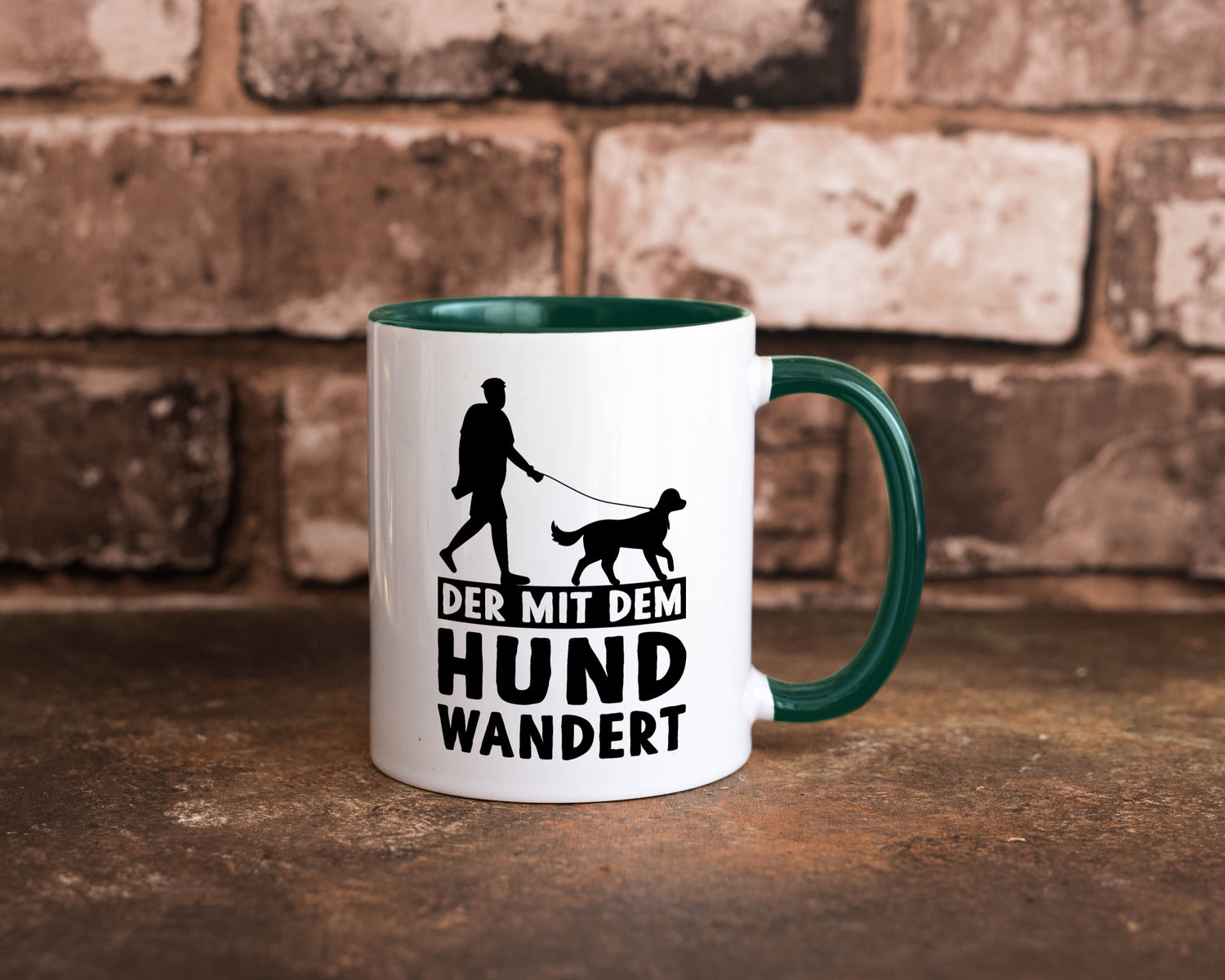 Der mit dem Hund wandert | Mensch Geschenkidee Tierliebhaber Humor Tasse