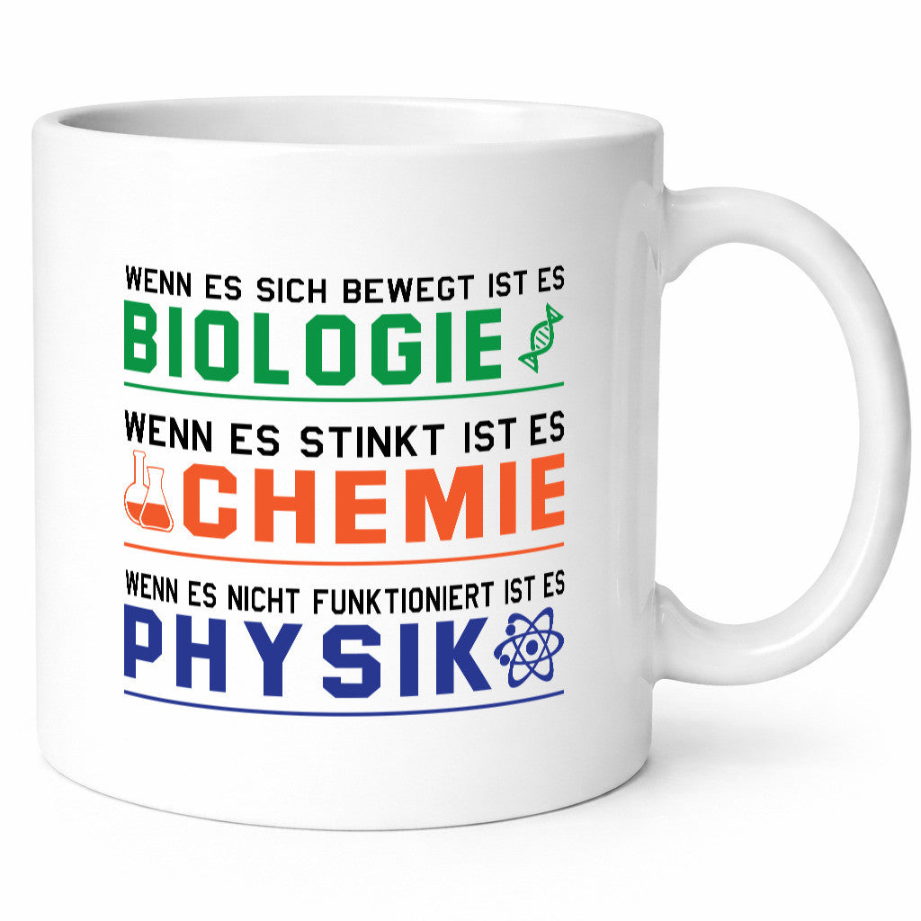 Biologie, Chemie, Physik | Reagenzglas lustig Humor Geschenkidee Geschenk Tasse