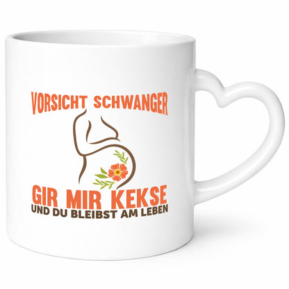 Vorsicht schwanger | Spruchtasse Kekse Statement lustiger Spruch Geschenk Humor