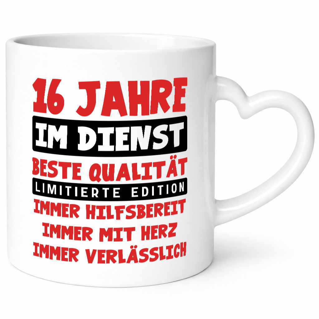 16 Jahre im Dienst | Jubiläum Arbeit v9 lustig Kollegen Büro Geschenk Tasse