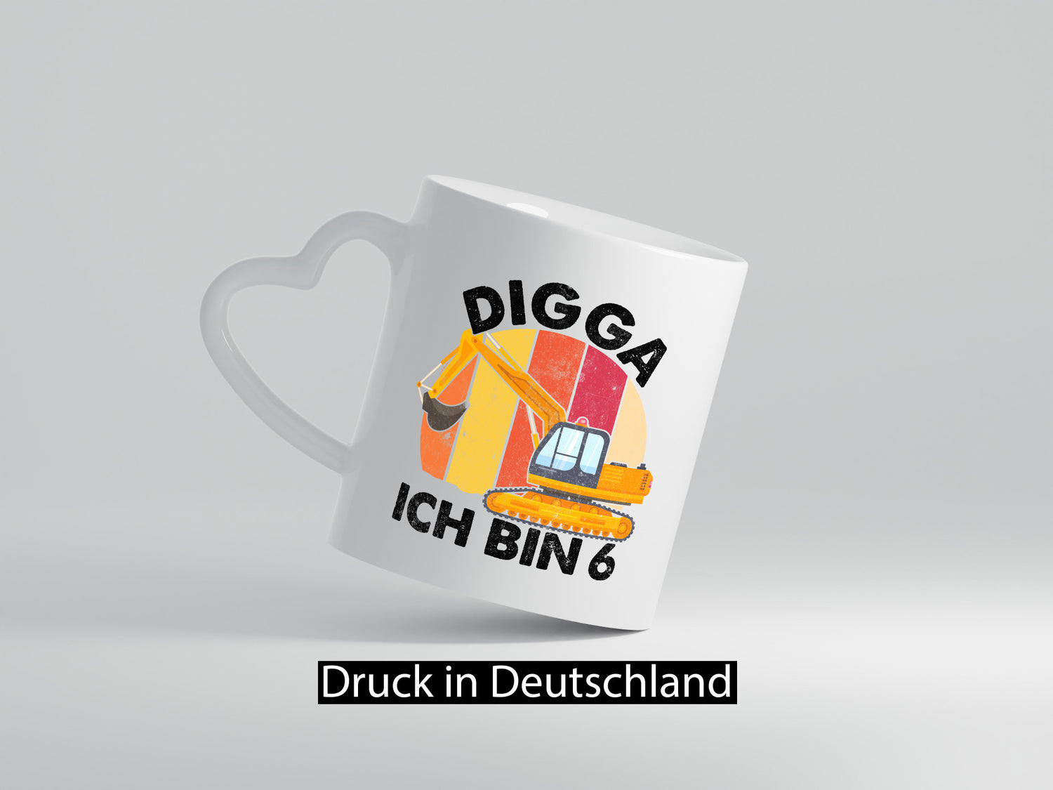 6. Geburtstag | 6 Jahre Bagger Digga Geschenk Geschenkidee lustiger Spruch Tasse