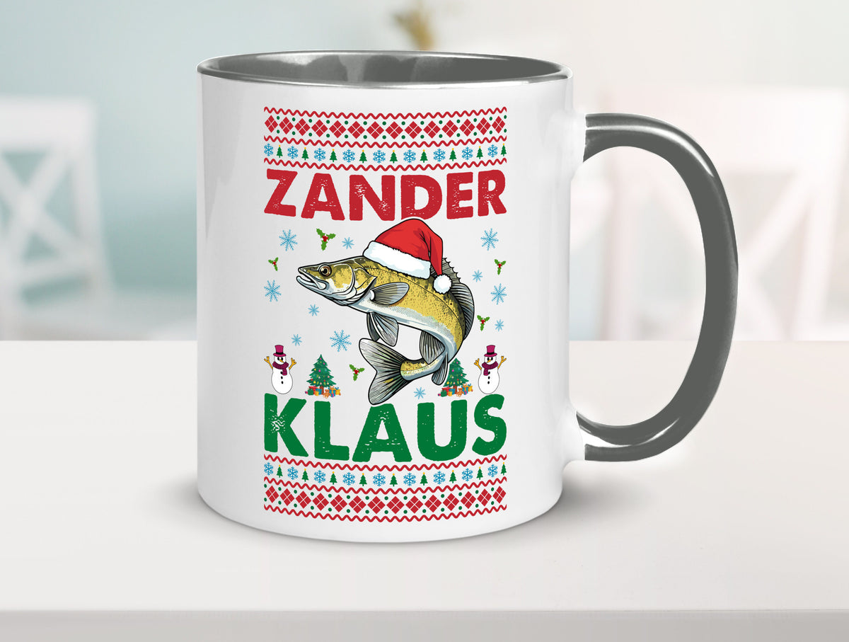 Zander Klaus | Ugly Christmas Angler Angeln v2 Geschenk Humor Geschenkidee Tasse