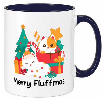 Merry Fluffmas | Weihnachten Katzen weihnachtskatzen lustiger Spruch Geschenk Tasse