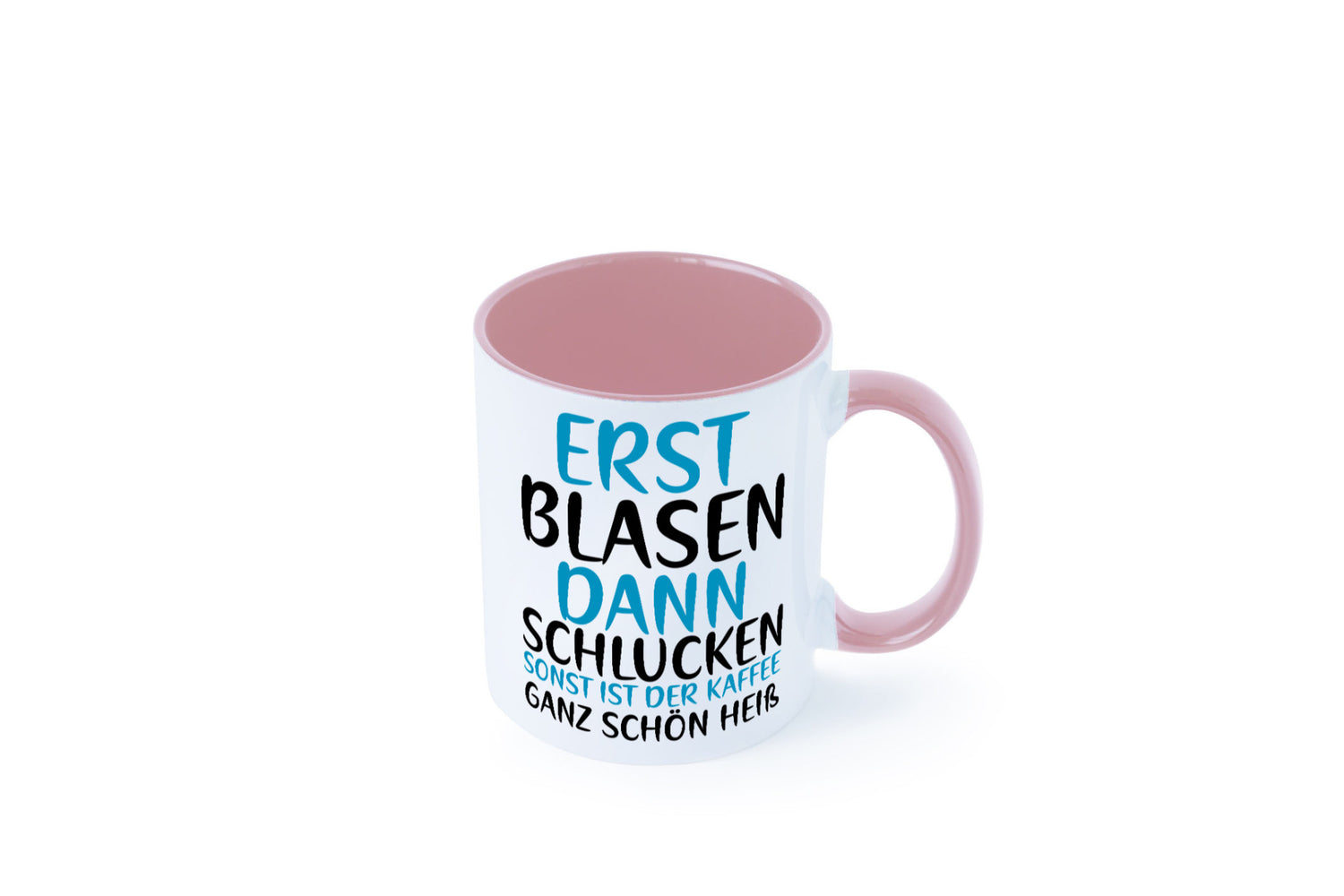 Erst Blasen dann Schlucken | kecker Spruch Lippenstift Geschenkidee Humor Tasse