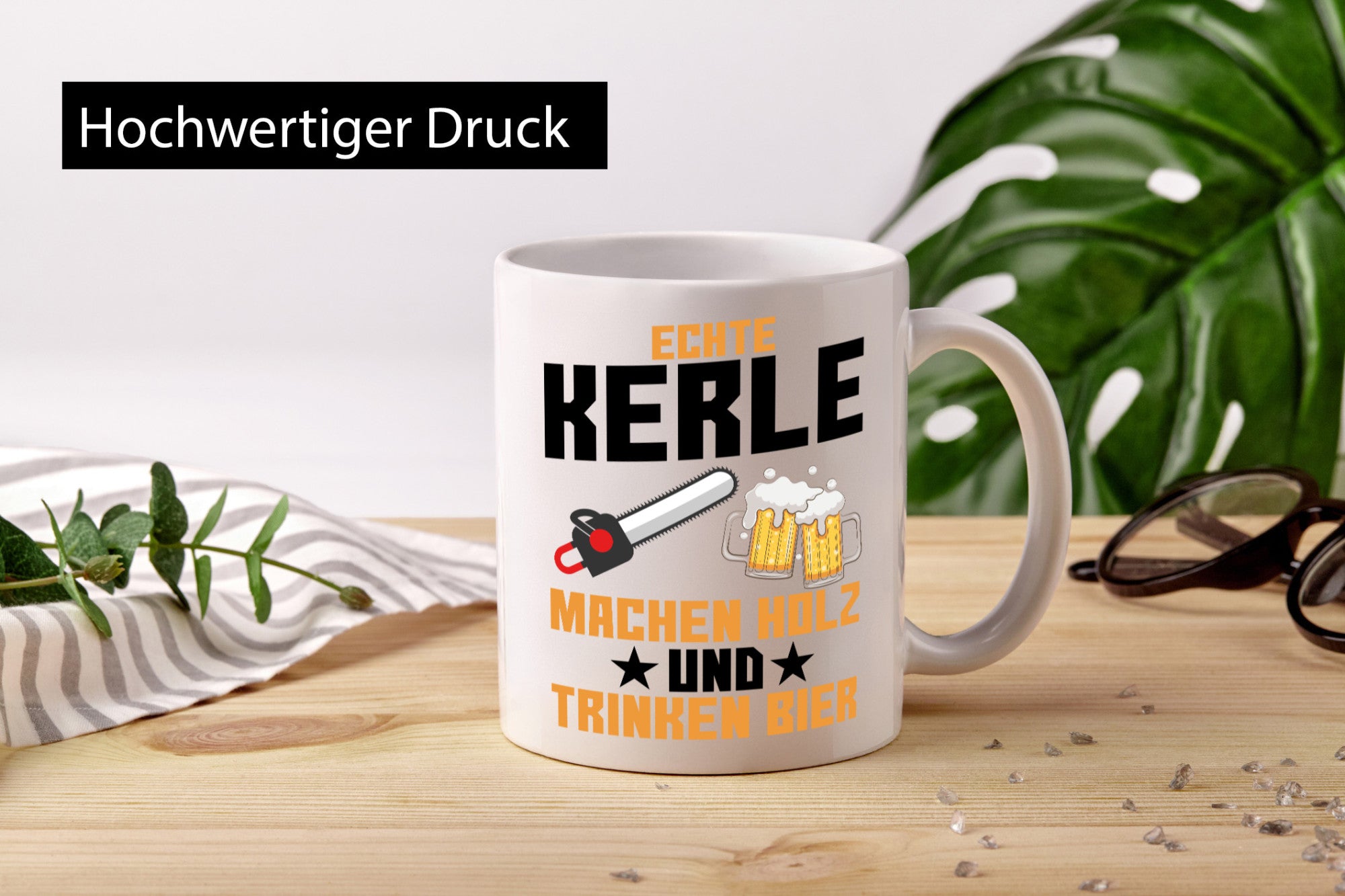 Holz machen und Bier trinken | Holzfäller Waldarbeiter lustiger Spruch Geschenk