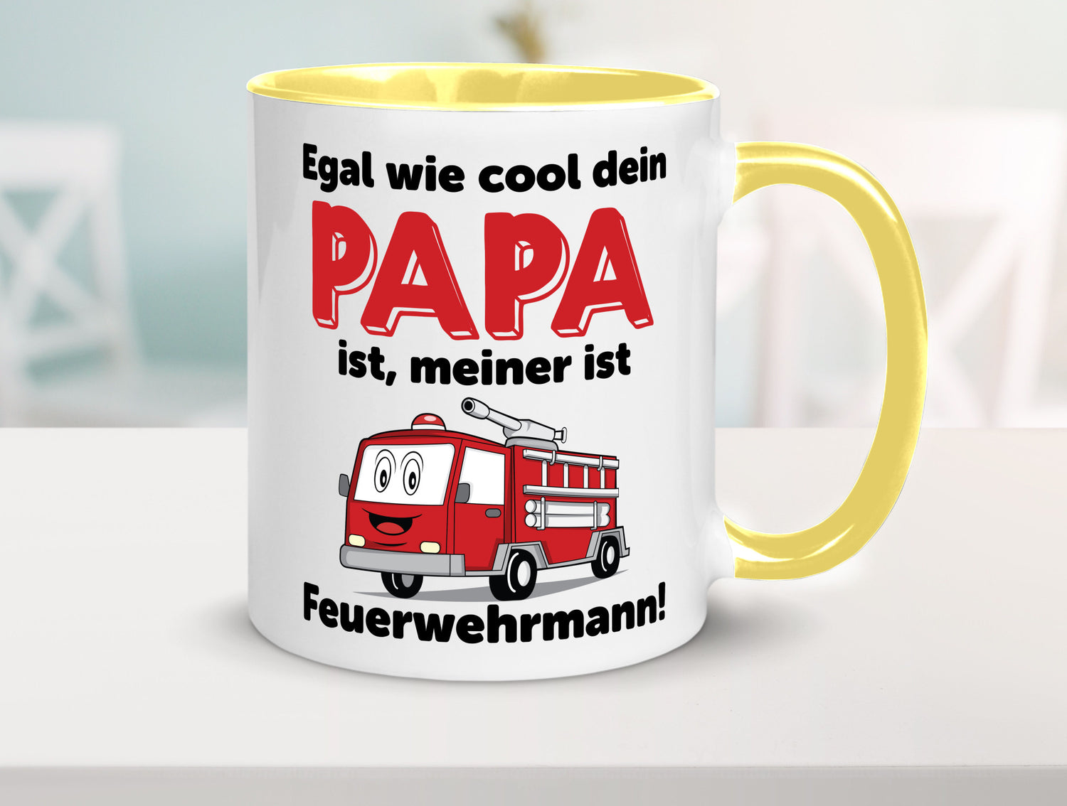 Cooler Papa | Feuerwehrmann Bester der Welt Humor Geschenkidee Tasse