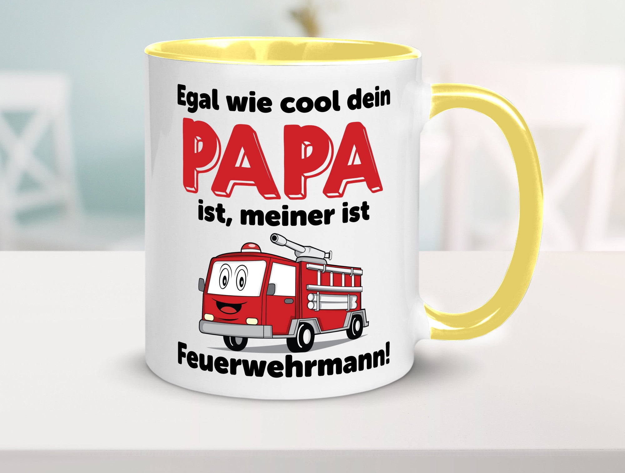 Cooler Papa | Feuerwehrmann Bester der Welt Humor Geschenkidee Tasse