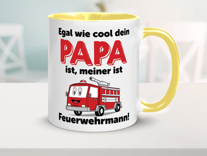 Cooler Papa | Feuerwehrmann Bester der Welt Humor Geschenkidee Tasse