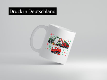 Weihnachten | Baufahrzeuge Bagger Frohe v2 lustiger Spruch Geschenk Humor