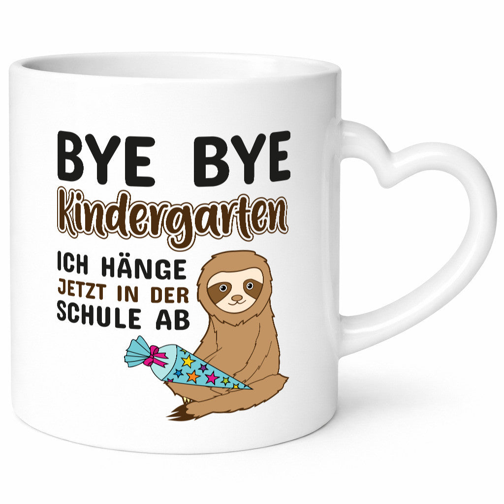 Bye Kindergarten | Schulkind Tasse Faultier Motiv lustig Tierliebhaber Humor
