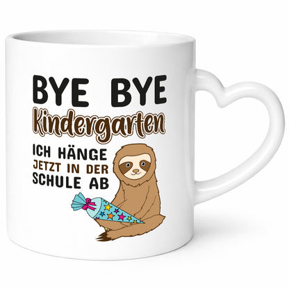 Bye Kindergarten | Schulkind Tasse Faultier Motiv lustig Tierliebhaber Humor