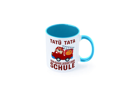 Bär in Feuerwehrauto | Tatü Tata Einschulung Tasse Humor Geschenkidee