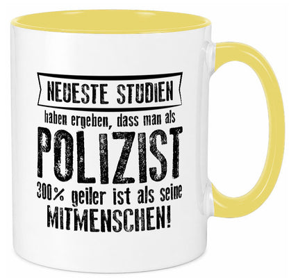 Neuste Studien: Polizist | Polizei Geschenk Humor Geschenkidee lustiger Spruch Tasse