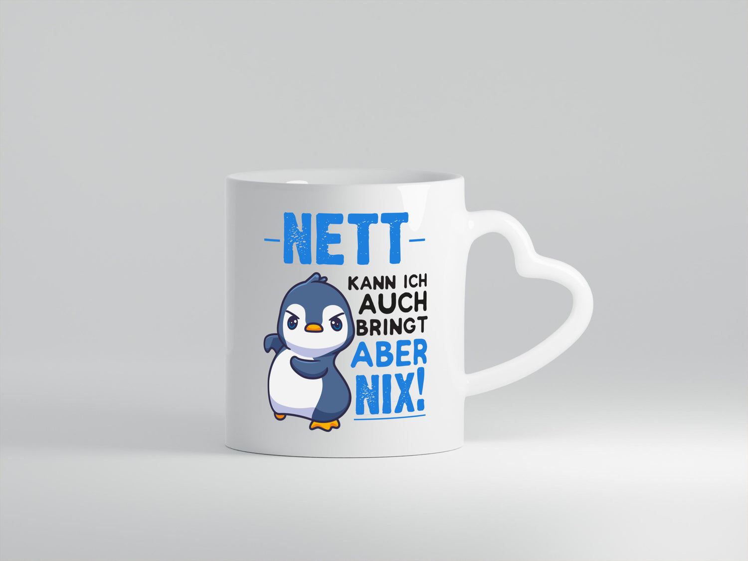 Nett kann ich auch | lustige Spruchtasse Pinguin Geschenk Humor Geschenkidee