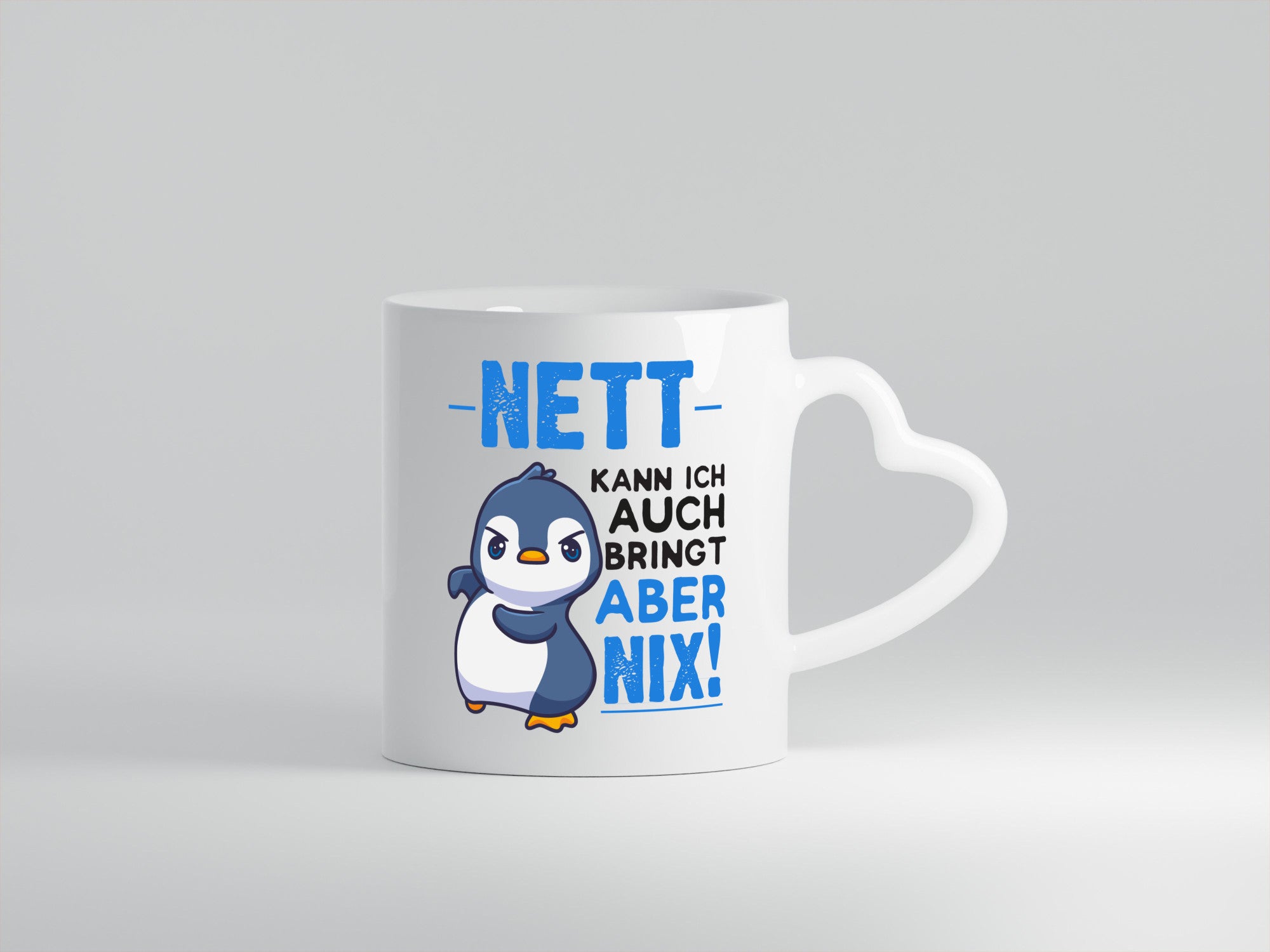 Nett kann ich auch | lustige Spruchtasse Pinguin Geschenk Humor Geschenkidee
