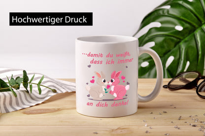 Damit du weißt ich denke immer an dich | Rose Liebe lustig Humor Geschenkidee