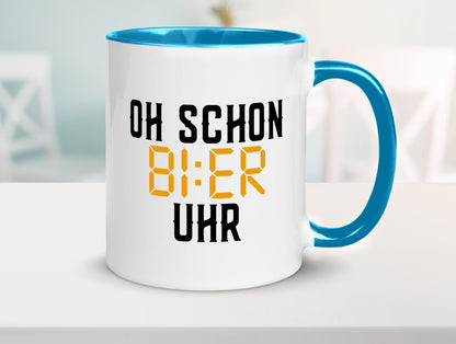 Oh schon Bier Uhr | Biertrinker Party Feiern Pils Humor Geschenkidee Tasse