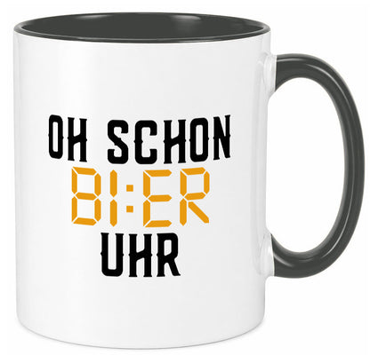 Oh schon Bier Uhr | Biertrinker Party Feiern Pils Humor Geschenkidee Tasse