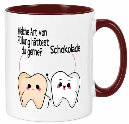 Welche art von Füllung hättest du gerne? | Zahnarzt Geschenk Humor Geschenkidee Tasse