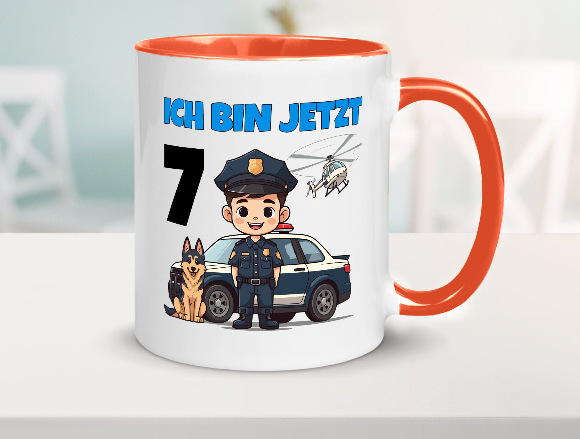 7. Geburtstag | 7 Jahre Polizei Kind Polizeiauto Humor Geschenkidee Tasse