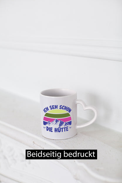 Ich seh schon die Hütte | Berge lustig Humor Geschenkidee Geschenk Tasse