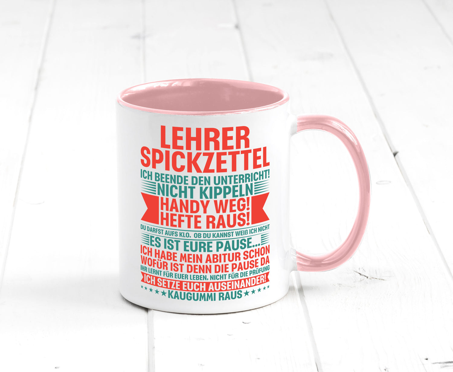 Lehrer Spickzettel | Beruf Tasse lustiger Spruch vl4 lustig Arbeit Kollegen