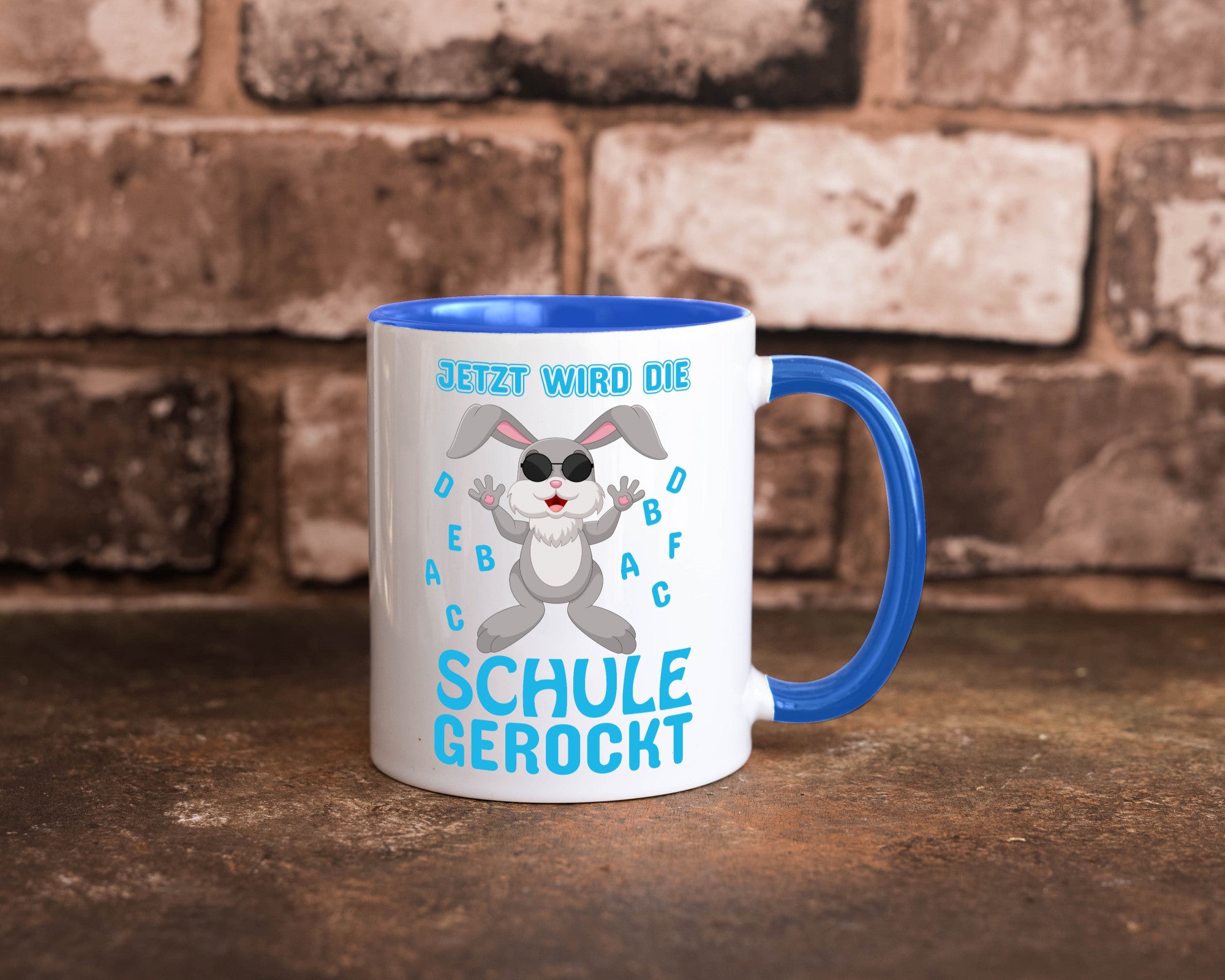 Schule wird gerockt | Schulbeginn Tasse cooler Hase lustiger Spruch Geschenk