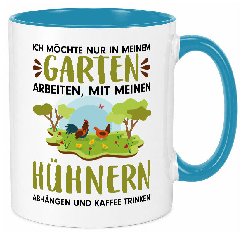 Garten Hühner | Gartenarbeit Tasse Bauernhof Spruch lustiger Geschenk Arbeit