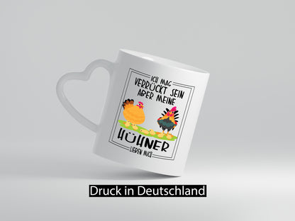 Ich mag verrückt sein aber meine Hühner lieben mich Geschenk Humor Geschenkidee