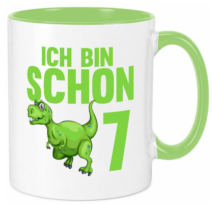 7. Geburtstag | 7 Jahre Dino Dinosaurier Humor Geschenkidee Tasse