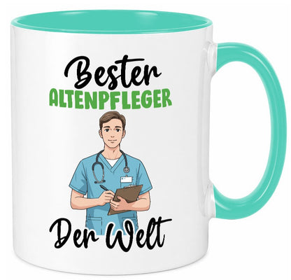Bester Altenpfleger | Pflegepersonal lustiger Spruch Geschenk Humor Tasse