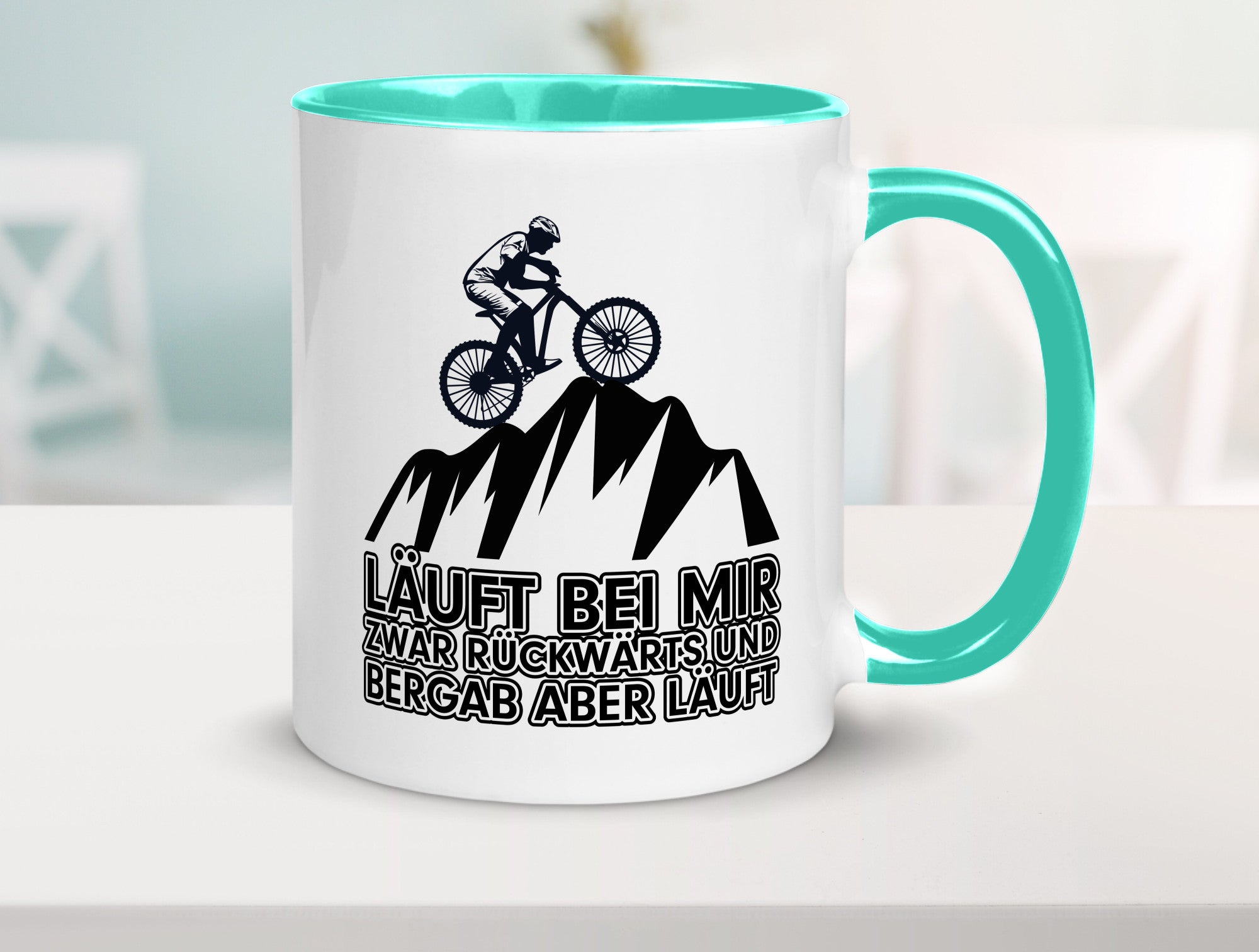 Läuft bei mir | Pechvogel Tasse Radfahrer Statement Humor Geschenkidee