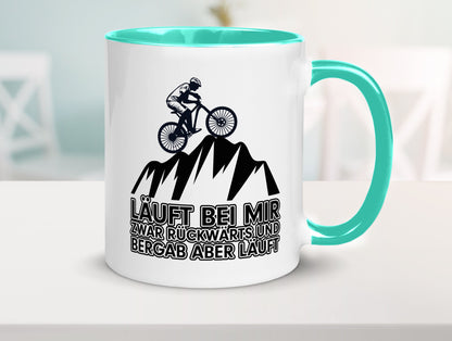 Läuft bei mir | Pechvogel Tasse Radfahrer Statement Humor Geschenkidee