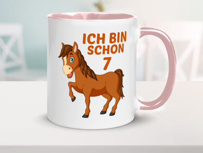 7. Geburtstag | Ich bin schon 7 Pferde Pony Humor Geschenkidee Tasse