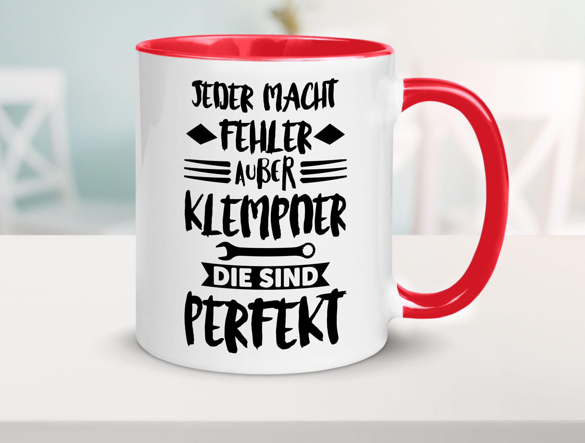 Jeder macht fehler nur Klempner sind Perfekt Humor Geschenkidee Tasse