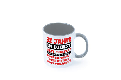 31 Jahre im Dienst | Jubiläum Arbeit v9 lustig Kollegen Büro Geschenk Tasse