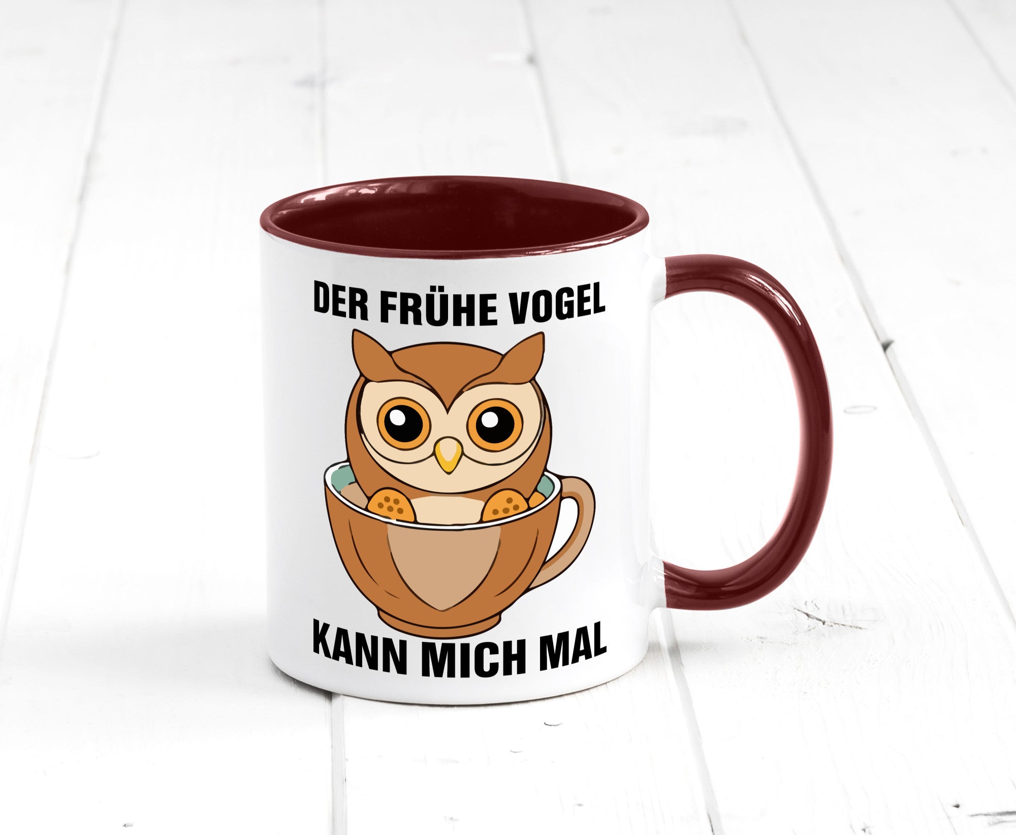 Der frühe Vogel kann mich mal | Eule Morgenmuffel v2 lustiger Spruch Geschenk