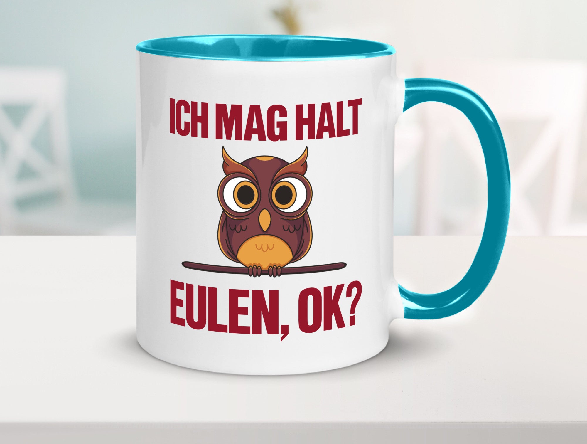 Ich mag Eulen | Spruch süße Eule Motiv lustiger Geschenk Humor Geschenkidee
