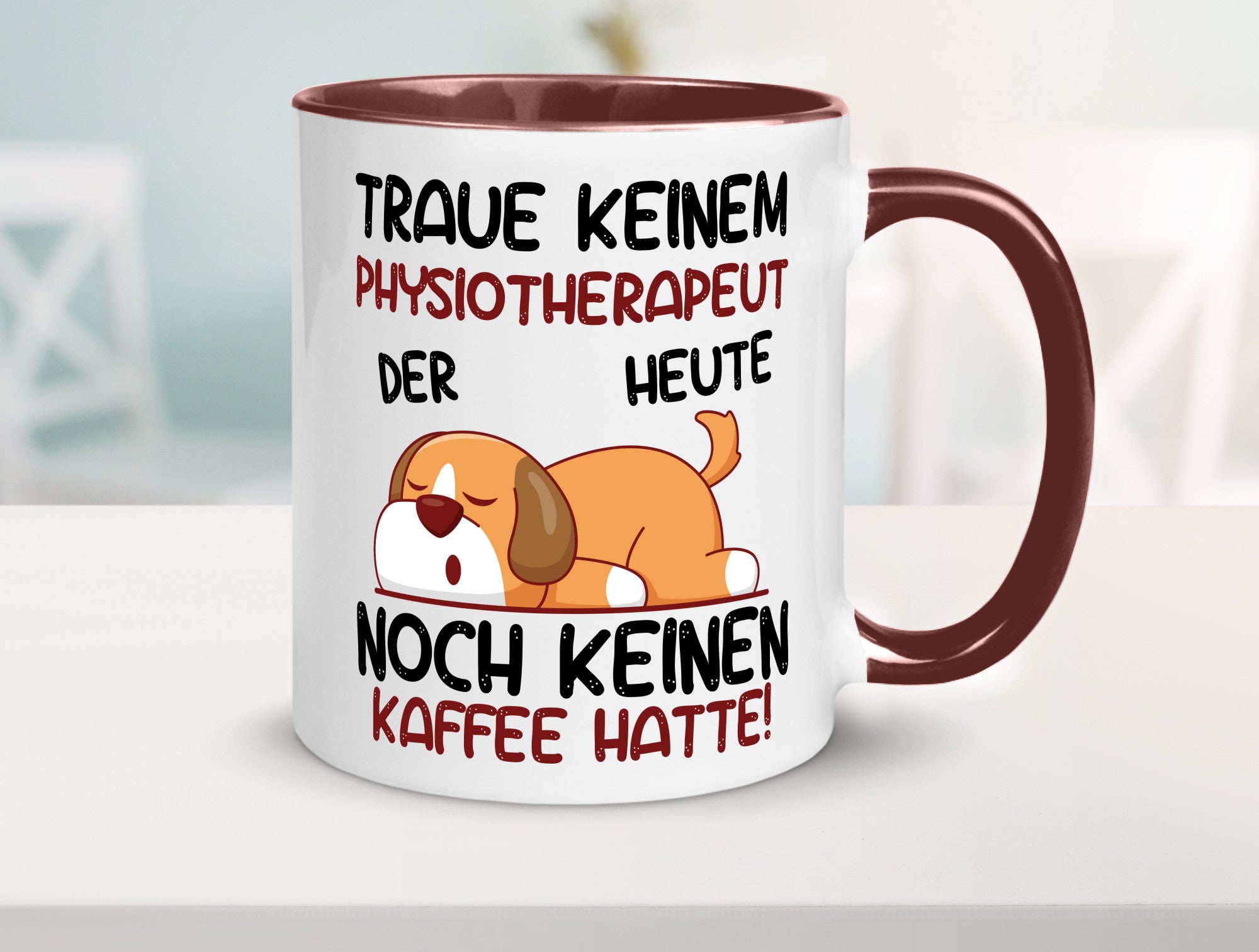 Traue keinem Physiotherapeut lustiger Spruch Geschenk Humor Geschenkidee Tasse