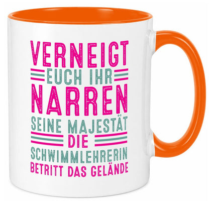 Verneigt euch: Schwimmlehrerin | schwimmen Lehrer Geschenk Humor Geschenkidee Tasse
