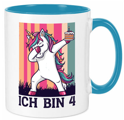 4 Geburtstag | Einhorn Damping Mädchen lustig Geschenkidee Geschenk Tasse