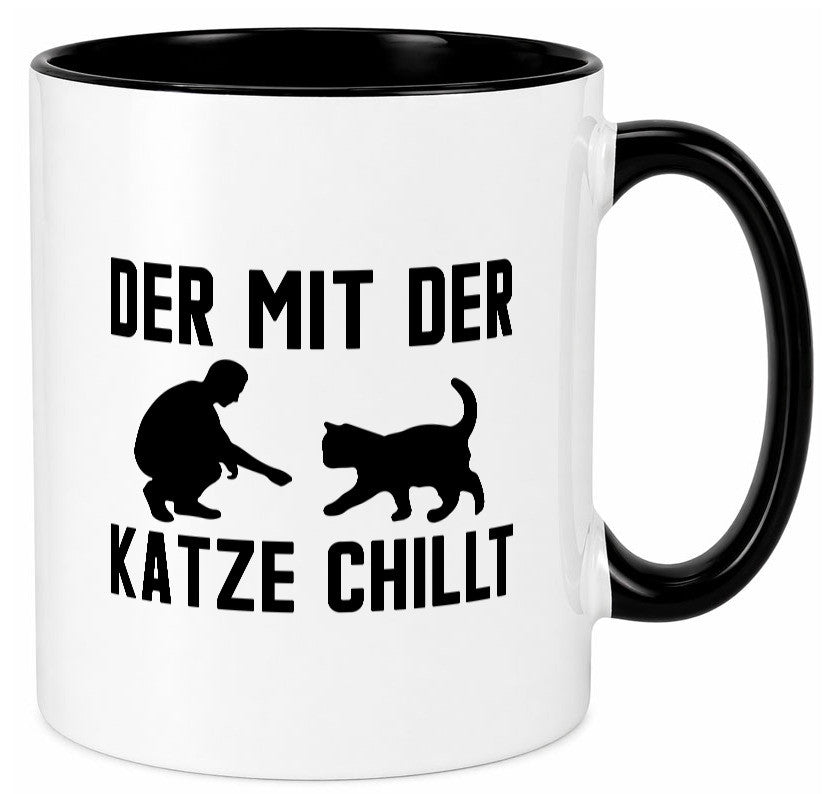 Mit der Katze | Chillen Katzenliebhaber Tierfreund lustiger Spruch Geschenk