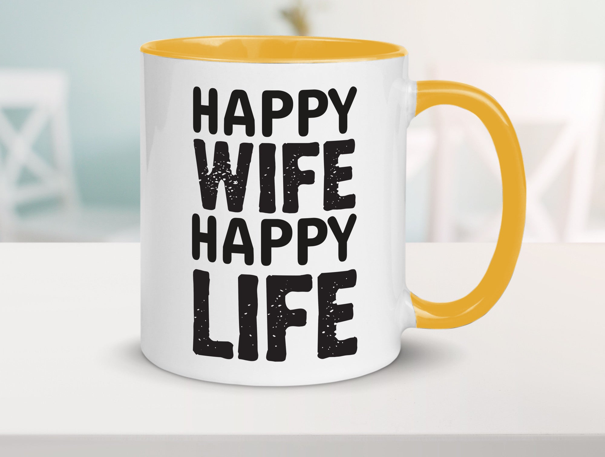 Happy Wife | Ehemann Tasse Ehefrau Humor Statement Geschenkidee