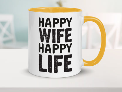 Happy Wife | Ehemann Tasse Ehefrau Humor Statement Geschenkidee