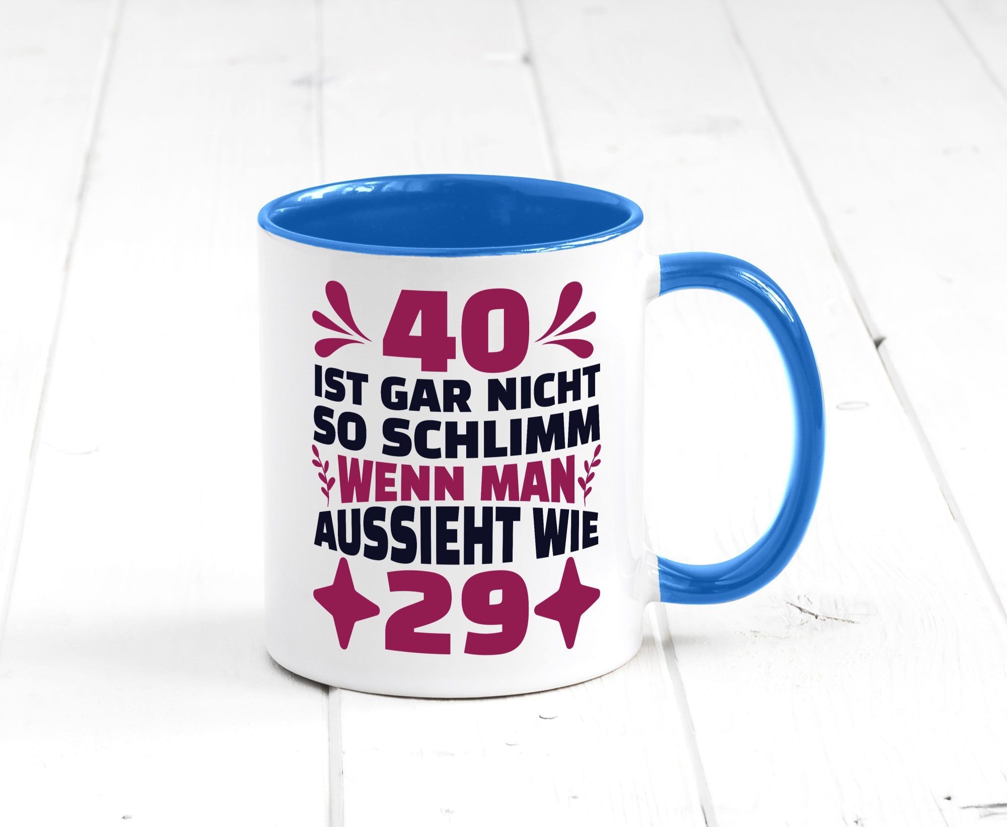 40 ist gar nicht schlimm | 40. Geburtstag Jung aussehen Geschenkidee Humor Tasse