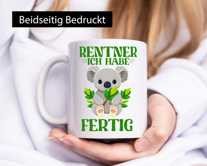 Rentner ich habe Fertig | Panda Ruhestand Geschenkidee Jubiläum Humor Tasse