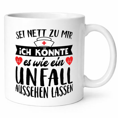 Sei nett zu mir | Unfallkrankenschwester Krankenhaus Geschenkidee Humor Tasse